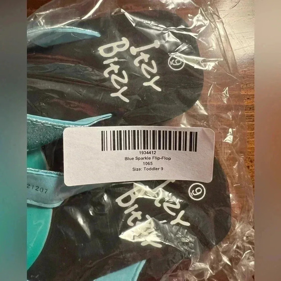 Toddler Size 9 Blue Sparkie Itzy Bitzy Flip Flops - Picture 2 of 5